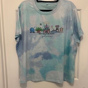 Amazon Women’s Blue Tie-Dye Tee with Walt Disney World Graphic